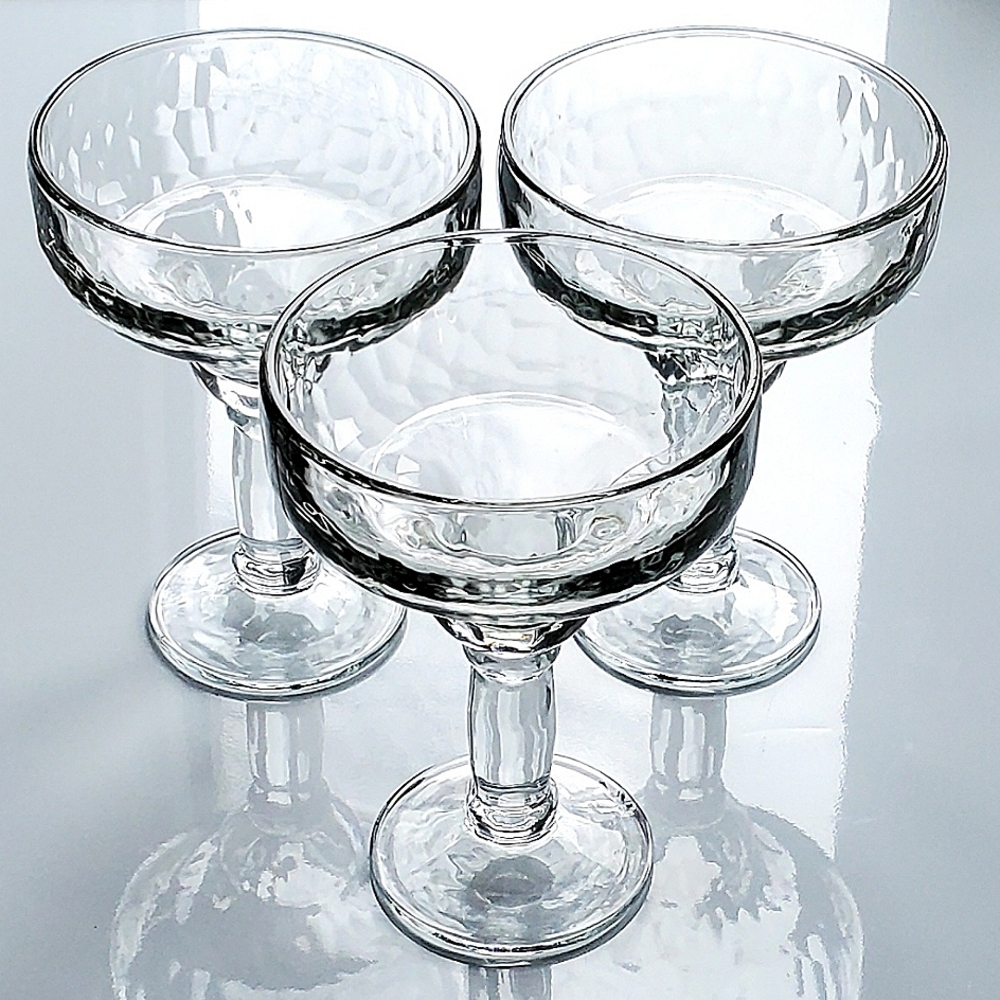 (3 pc set)🍹Margarita Textured Clear 9oz Glasses - Picture 2 of 8